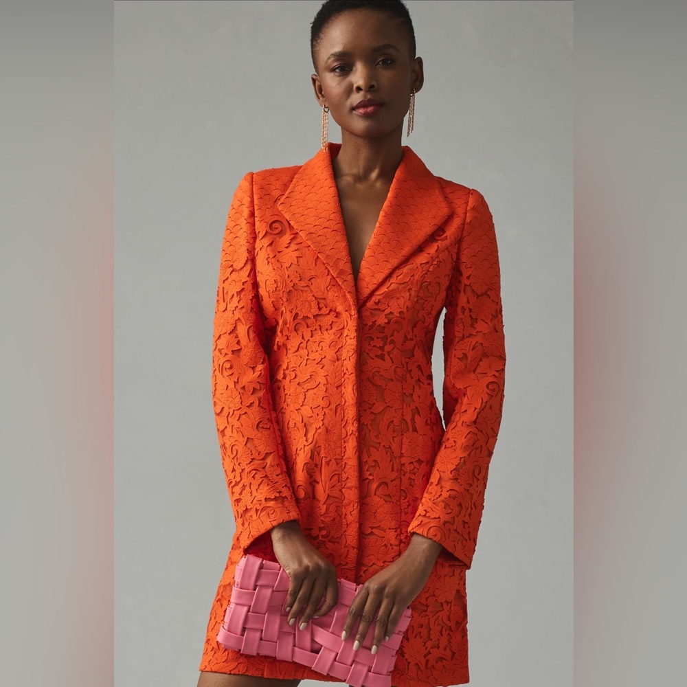 Anthropologie Orange Lace Dress - Picture 3 of 5